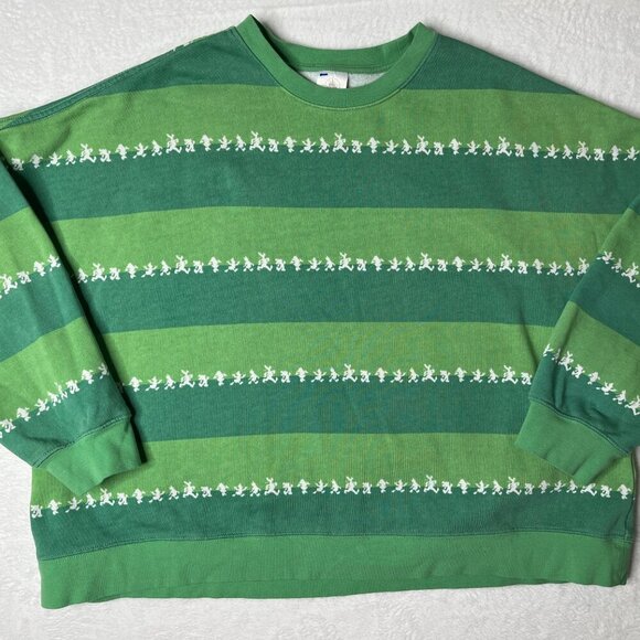 Disneyland Mickey and Friends Spirit Jersey Sweatshirt Disneyana Green Stripe XL - Picture 11 of 11